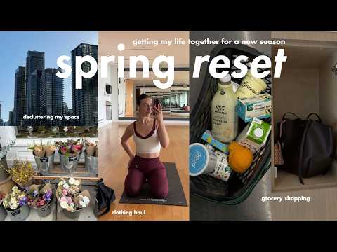 SPRING RESET🌷seasonal declutter & organizing, grocery shop, trying heatless curls & clothing haul