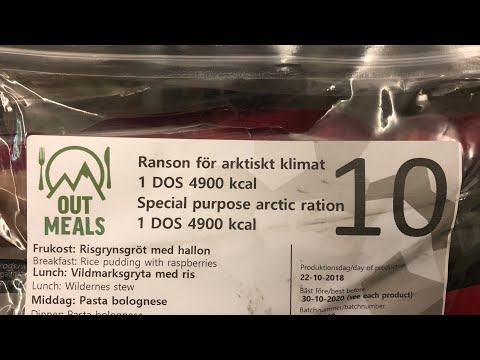 Sweden: Special Purpose Arctic Ration, Outmeals Menu #10                  Sverige Försvarsmakten