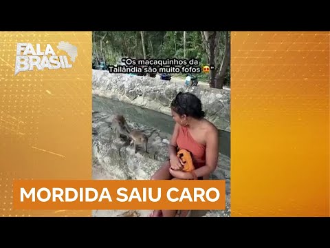 Turista brasileira gasta R$ 7 mil após ser mordida por macaco na Tailândia