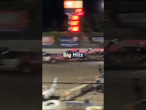 Big crash with 9 pure stock cars. #racecar #crash #crashtest #dirttrackracing - dirt track racing video image