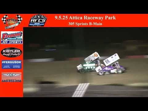 September 5th 2025 | Attica Raceway Park | 305 Sprints B-Main - dirt track racing video image