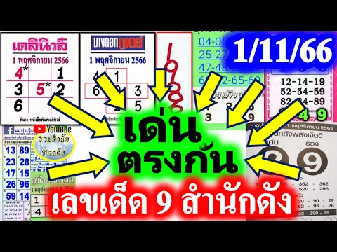 【 เลขเด่น 9 สำนักดัง 】ชุดนี้รวย #เลขเด่นตรงกัน 9 ส ำนักดัง 1/11