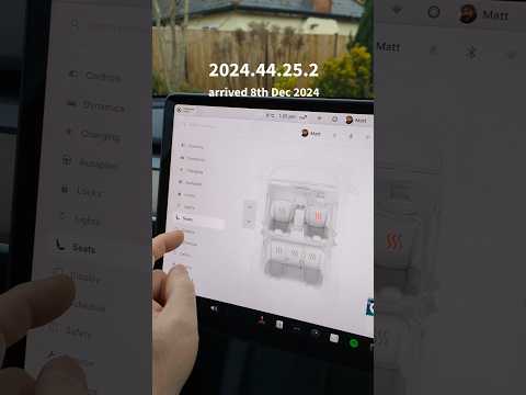 New SEATS menu in a Tesla - part of the Christmas 2024 OTA update.
