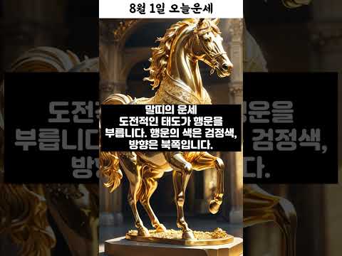 トレンド創作の動画サムネイル - 8월 1일 띠별 운세 코디색상 좋은위치 [30초운세]