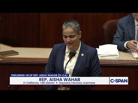 Speaker <strong>Johnson</strong> Swears in Rep. Aisha Wahab (D-CA)