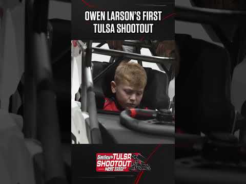 Kyle Larson helps his son Owen strap in for his #TulsaShootout debut 👏🏻 - dirt track racing video image