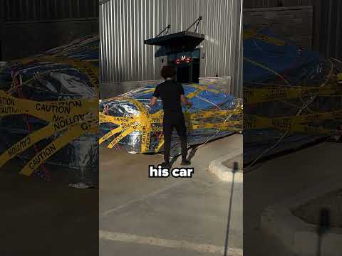 Day 4: 1,000 Feet of Caution Tape ⚠️ on His Car 💀