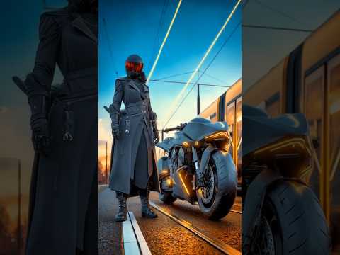 Cyberpunk Motorcycle vs Bullet Train. #BulletTrain #Cyberpunk #ImpossibleRide #MotorbikeStunts