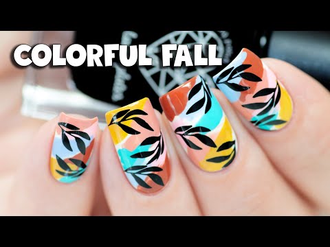 Colorful Fall Nail Art Tutorial | Uberchic Fall Leaves 4