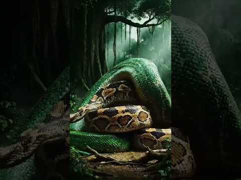 "Giant Anacondas Clash in an Epic Jungle Battle!" #wildlife #animals #animals #snake #anaconda