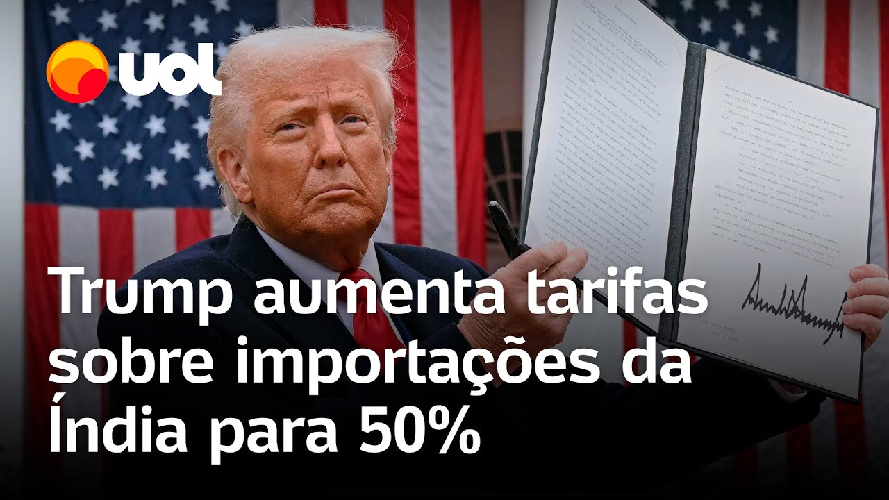 Trump aumenta tarifas sobre importações da Índia para 50 por comprar petróleo da Rússia confira