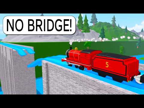 I Drive a STEAM TRAIN on Roblox BUT the BRIDGE Is GONE