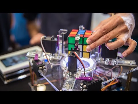 Rubik's Cube Solving Machine at Maker Faire! - UCiDJtJKMICpb9B1qf7qjEOA