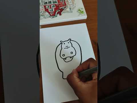 how to draw hippopotamus? #drawing #animals #hippopotamus