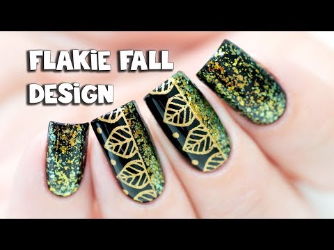 FLAKIE FALL NAIL ART with Ejiubas x Laublm 2.0 Stamping Plate