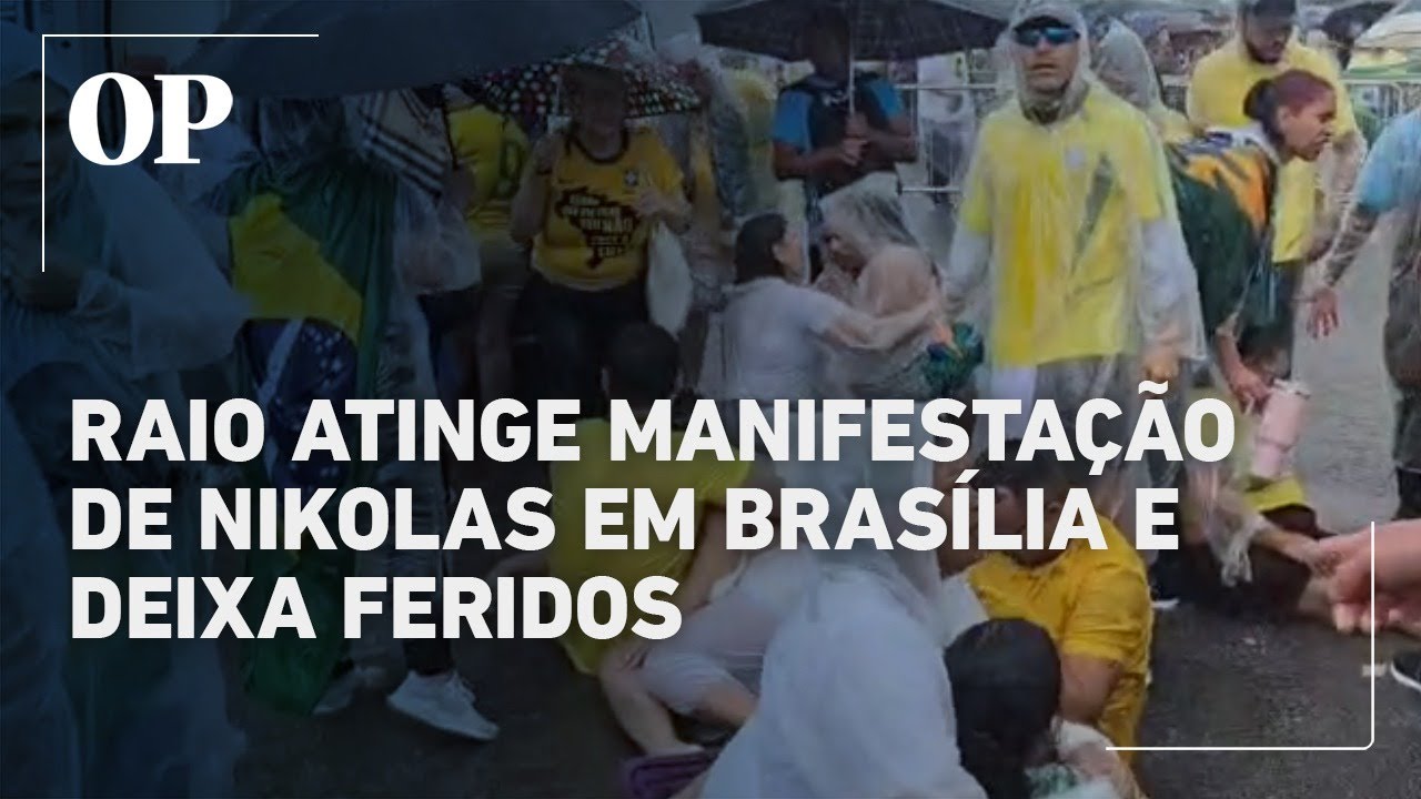 Manifestantes ficam feridos após raio atingir ato convocado por Nikolas em Brasília