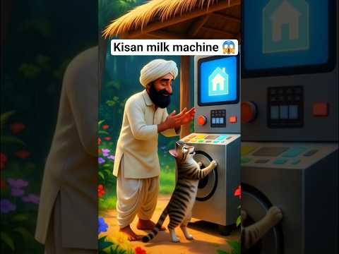 kisan or billi ki milk machine 🤣 #shorts #animation #funny #cartoon