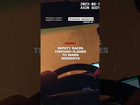 Body cam footage shows deputy's nerve-racking drive through wildfire flames