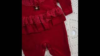 Saída Maternidade Bebê Menina Ursinhas na cor vermelha