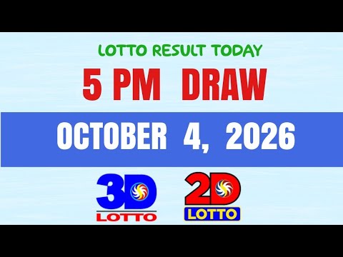 Lotto Result Today 5pm Draw October 4, 2026 PCSO Swertres Ez2