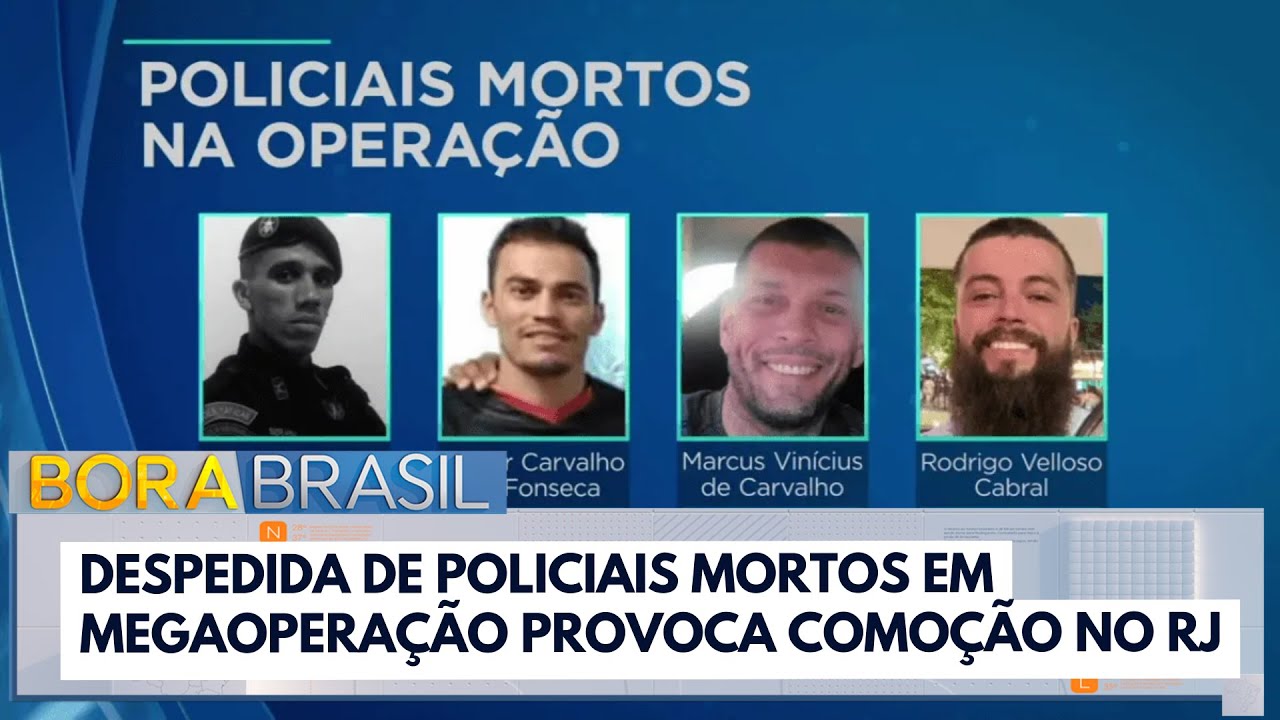 Despedida de policiais mortos em megaoperação provoca comoção no Rio  TV Online Despedida de policiais mortos em megaoperação provoca comoção no Rio