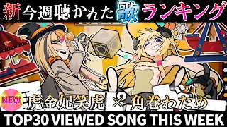 【yellow】ホロライブ歌ってみた週間ランキング  viewed cover song  week 2025/6/27～7/4【1年期間/