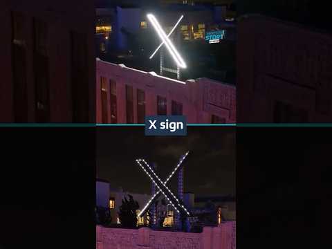 Elon Musk’s X sign removed from Twitter building #itvnews #news #twitter #elonmusk #x