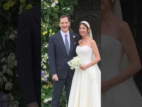 Former chancellor George Osborne doused in orange confetti at his wedding
