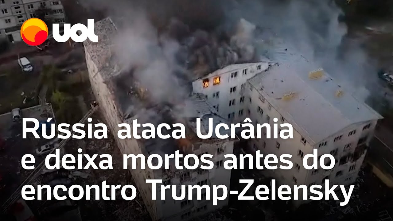Rússia bombardeia Ucrânia horas antes do encontro entre Trump e Zelensky ataque deixa mortos
