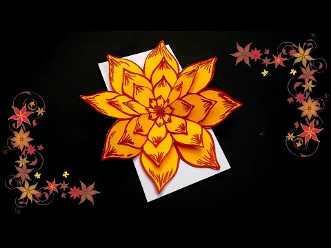 Diy flower card - Pop-up greeting card with flower - Pop-up flower card - Gift idea