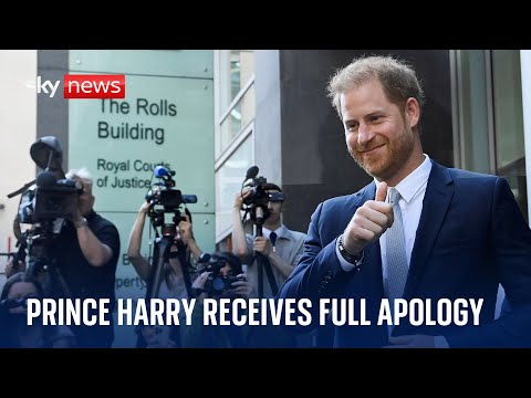 BREAKING: Lawyers for Prince Harry read statement after settling court case with The Sun's publisher