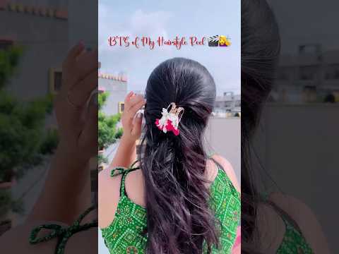 BTS of Hairstyle Reel #shortsfeed #bts #hairstyle #diy #flowers #youtube #yt #fypシ#ytshorts #hack