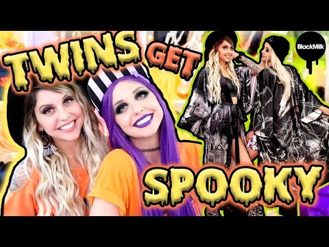 TRYING ON HALLOWEEN CLOTHES WITH MY TWIN!! | BlackMilk Neon Demons Collection ft. Poletti Twins - UCiWbNSajTR_7gxfjaXxExJQ