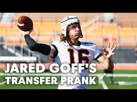 TRANSFER PRANK: NFL QB Jared Goff pranks unsuspecting college football team. - UCblfuW_4rakIf2h6aqANefA