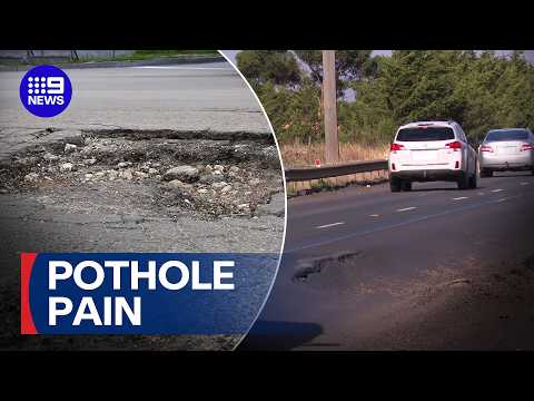 The Melbourne suburbs plagued with dangerous and costly potholes | 9 News Australia