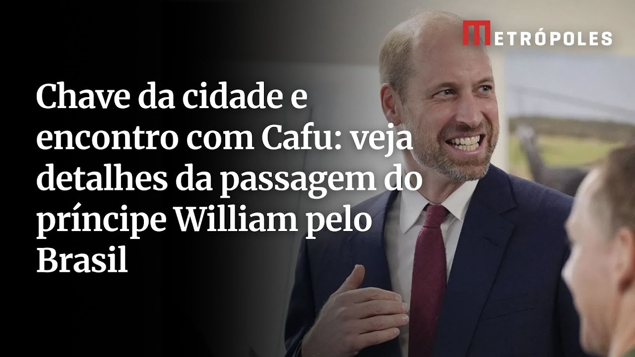 Príncipe William recebe chave do Rio visita Maracanã e encontra Cafu