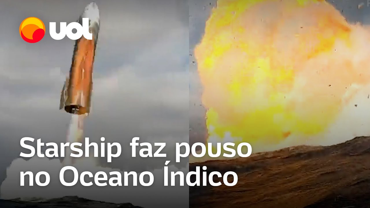 Starship da SpaceX é lançado novamente e faz pouso no Oceano Índico veja vídeo