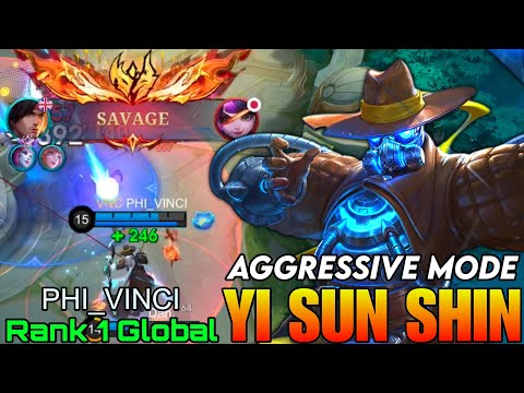SAVAGE Yi Sun Shin Aggressive Jungler - Top 1 Global Yi Sun Shin by PHI_VINCI - Mobile Legends