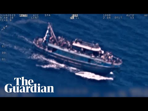 Aerial footage shows migrant ship hours before capsize in Mediterranean