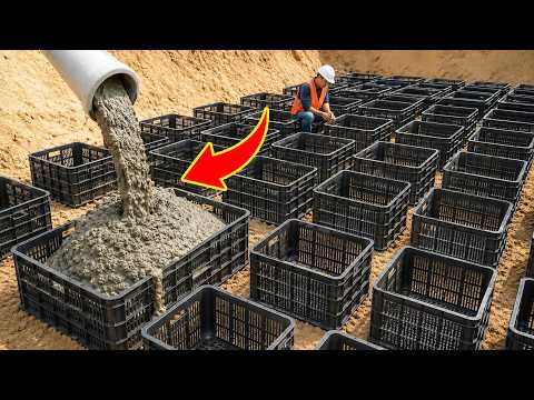 Amazing inventions of a 60-year-old plumber! Free energy source from plastic fruit crate/cement