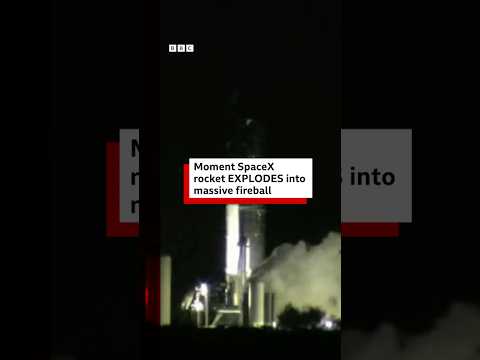 A SpaceX Starship rocket exploded while preparing for a flight test in Texas. #SpaceX #US #BBCNews