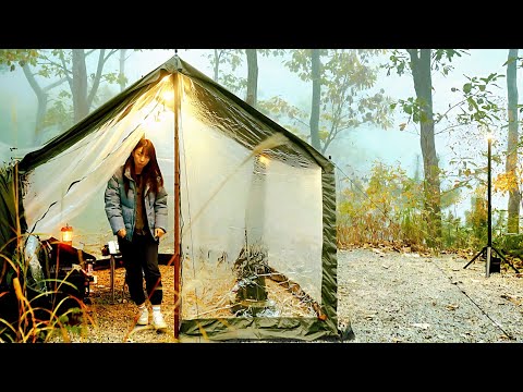 안갯속 몽환적인 숲속에 나만의 오뎅바를 만들었어요🍢🍜🍶 ㆍ안개가 비처럼 내려요 ㆍ CAMPING