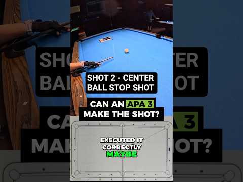Shot 2 - Center Ball Stop Shot 🎯 #billiardsgame #apa #99shots  #billiardslife