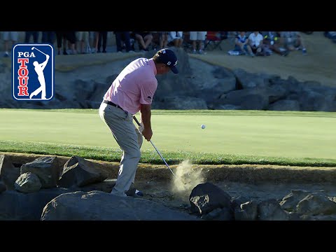 Jason Dufner’s INCREDIBLE shot from the rocks at The American Express