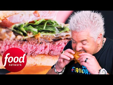Guy Experiences Meat-Mania With JUICY Churrasco Burger & Brisket Sandwich | Diners Drive-Ins & Dives