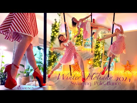 Winter Holiday Swinging Pole Dress Dance : Ava Madison