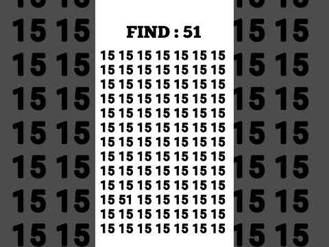Try to find this number 👉 51 within 5 second #shorts #youtubeshorts