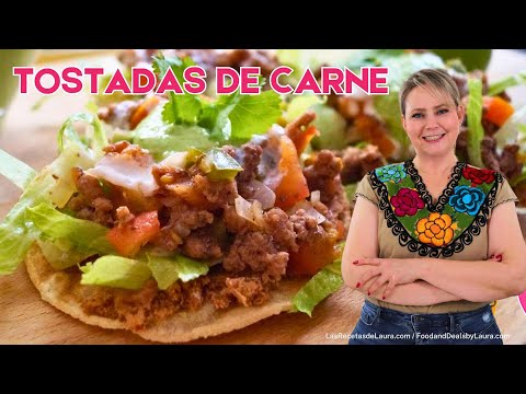 Tostadas Mexicanas de Carne Molida♥ Mexican beef Tostada Recipe - UCbtJ9-FGxyT76V5ebEDNhgg