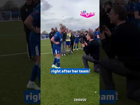 Everton's Rikke Madsen celebrated both winning against Crystal Palace and getting engaged #itvnews