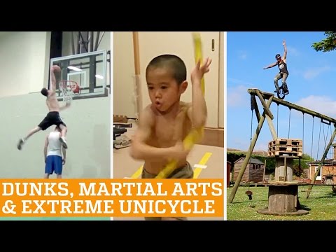 TOP FIVE: Basketball Dunks, Martial Arts & Extreme Unicycle | PEOPLE ARE AWESOME 2016 - UCIJ0lLcABPdYGp7pRMGccAQ